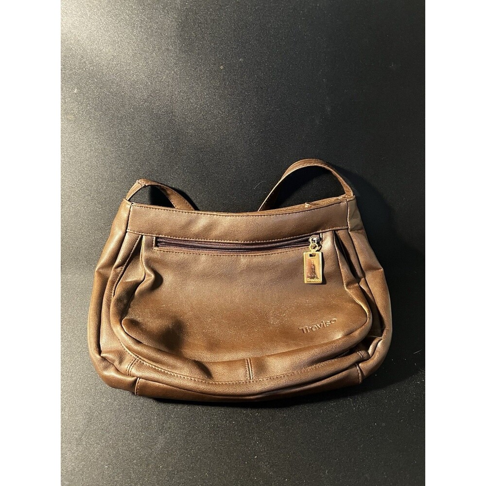 Vintage Treviso Brown Faux Leather Shoulder Bag